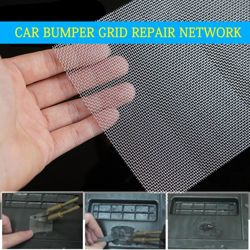 Aço Inoxidável Car Bumper Repair Mesh Net, plástico Crack Hole Reparação, Body Hood Vents, Aberturas De Veículos