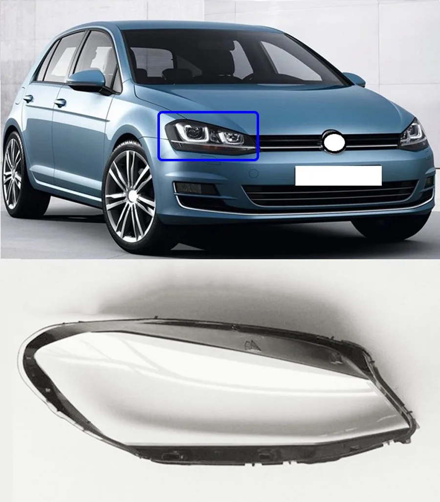 Lofty Richy For VW Golf7 MK7 2014-2017 Headlight Shade Cover Headlamp Lamp Shell Mask Lampshade Transparent Glass Lampshade Lens