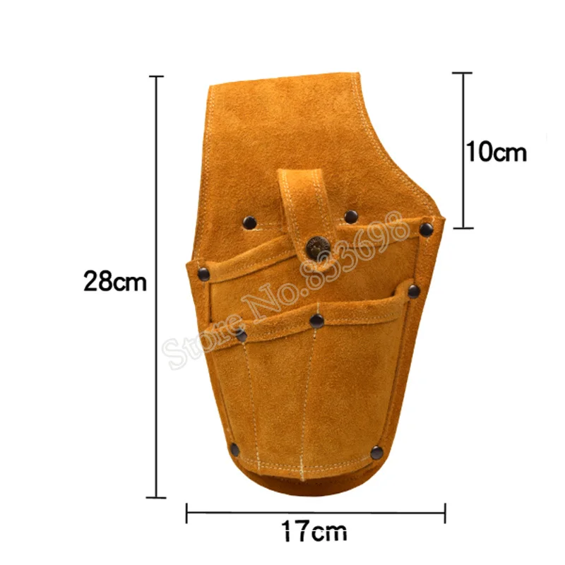Cowhide Tool Holsters Gardening Pouch Belt Drill Holster Waist Bag Pouch Holder Outdoor Tool Belt Hardware Parts Organizer