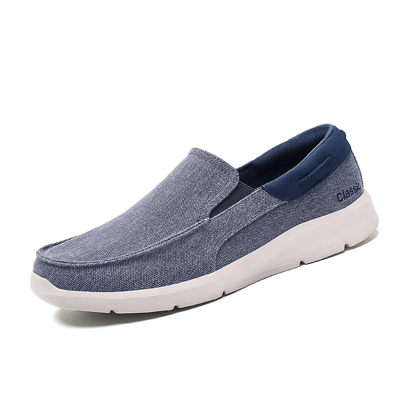 2023 New Summer Men's Canvas Shoes Lightweight Breathable Soft Slip On Casual Shoes Fashion Beach Vacation Loafers Big Size 48
