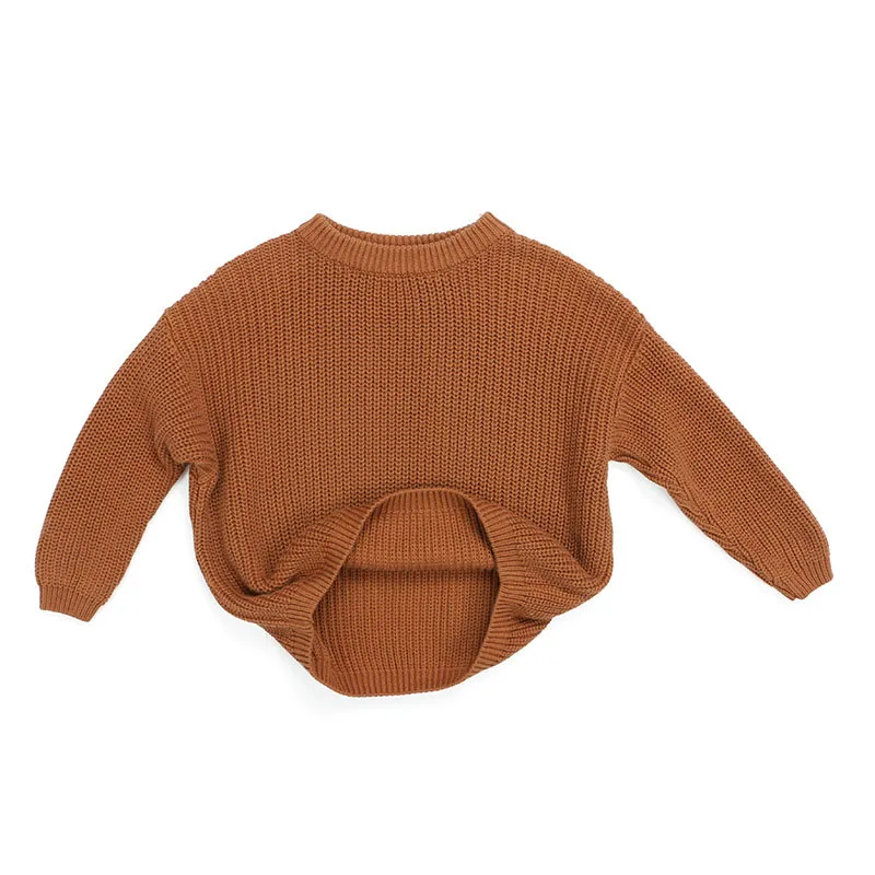 Baby Sweaters Autumn Winter Kids Boys Girls Long Sleeve Pure Color Knit Sweater Baby Kids Boys Girls Pullover Sweaters Clothes