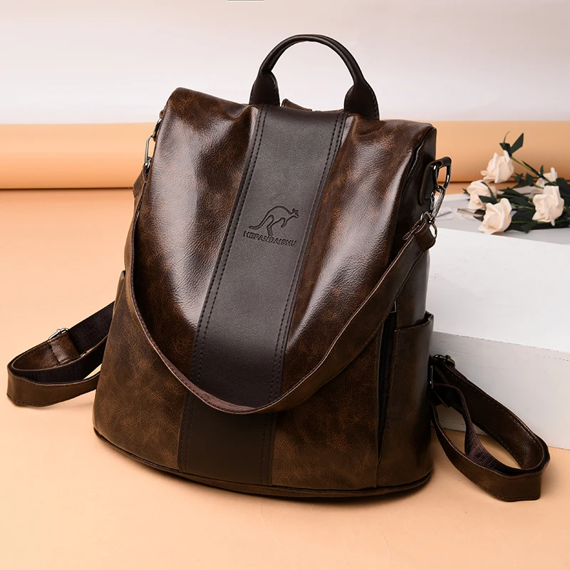 New Fashion Backpack Luxury Designer Ladies Anti-theft Backpack Women Soft Leather School Bag Large Capacity Travel Bags Mochila