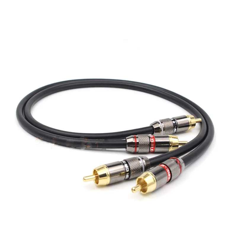 Hifi  1 Pair Rca Cable Top Grade Silver Plated RCA Male to Male Cable