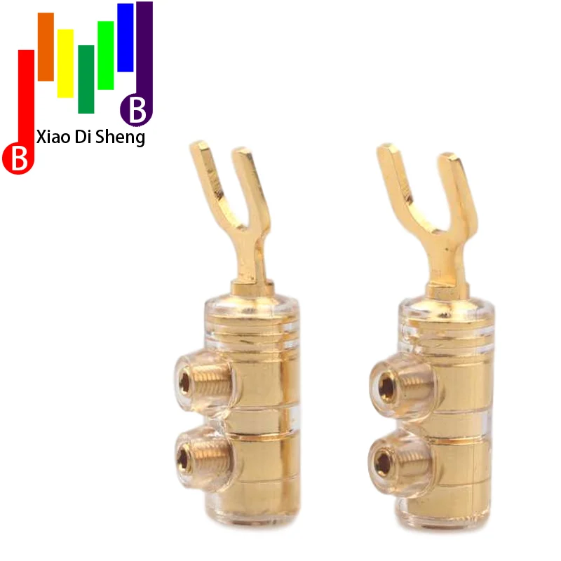 4pcs 8pcs Hi-end Pure Copper Y shape Speaker Audio Jack Plugs screwing Banana Plug Connector Connectors Spade   Jack