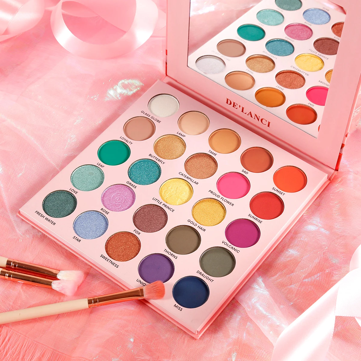 DE\'LANCI Eye Shadow Makeup Palette Little Prince &Rose Eyeshadow Highly Pigmented Bright Natural Shades Colorful Beauty Glazed