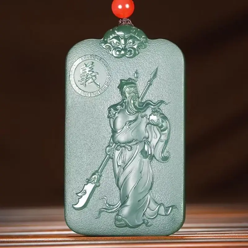 Wonderful Carven Guan Yu Dragon Pendant Lucky Beast Amulet Hanging Bless Apotropaion Bottle Green Jade