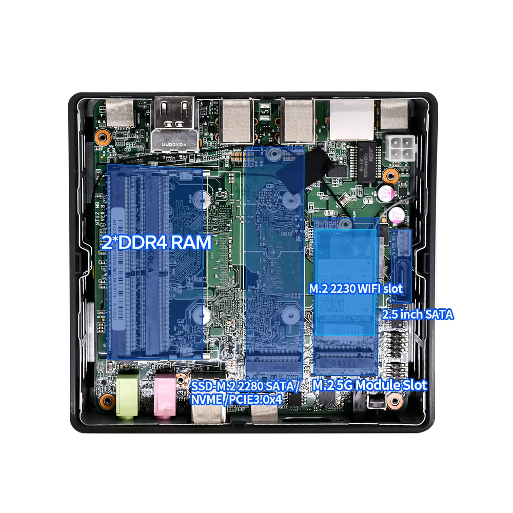 Topton NUC 미니 게임용 컴퓨터, 미니 PC, i7 1260P, i7 1165G7, i5, Thunderbolt4, Windows 11/10, 2DDR4, NVMe SSD, 2 * HDMI, DP, 8K, HD, WiFi, BT