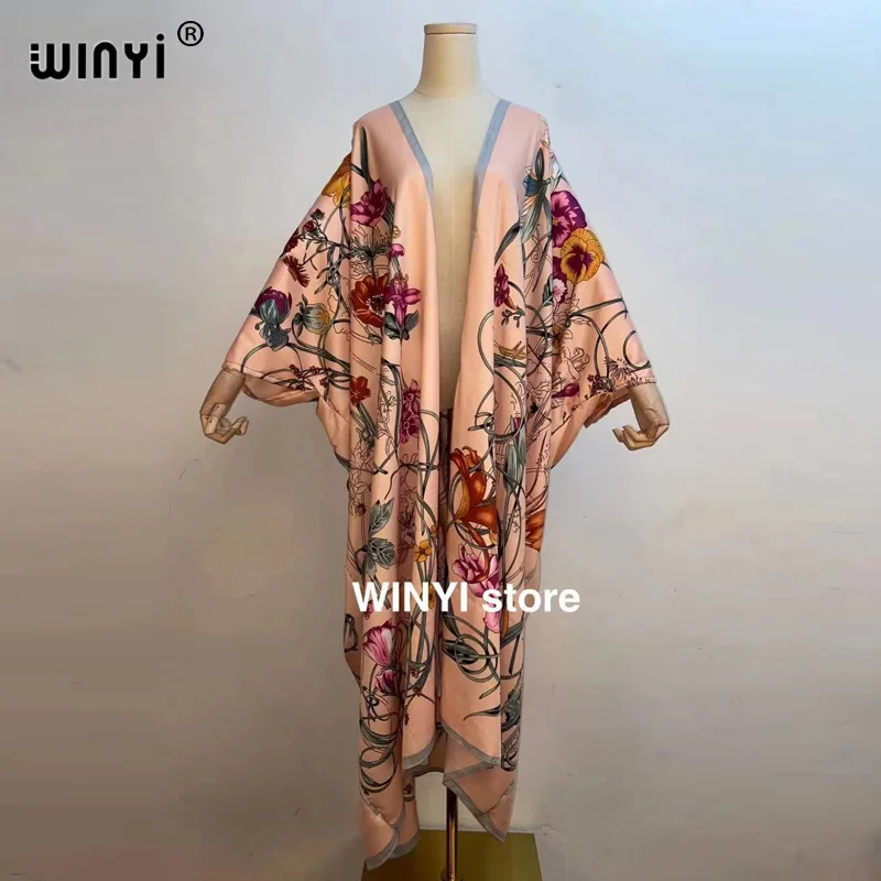 

Africa Sunmer Women Cardigan stitch robe femme beah Cocktail sexcy Boho Maxi African Holiday Batwing Sleeve Silk Robe