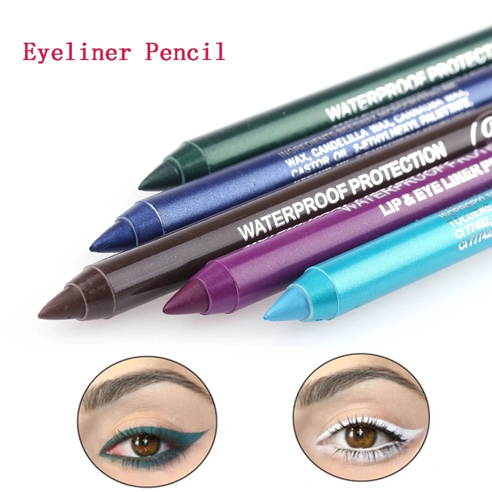 1Pcs New Long Lasting Eyeliner Pencil Colourful Pigment Waterproof White Color Eye Liner Pen Makeup Eye Beauty Cosmetics