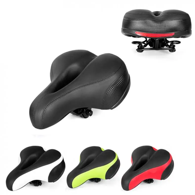 

1pc MTB Road Bike Saddle Wide Thicken Cycling Bicycle Saddle Seat Cushion Soft Silicone with Reflective Stickers Color Black