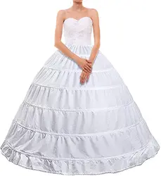Enagua de 6 aros para mujer, falda hasta el suelo, vestido de baile para enagua de crinolina, vestido de boda, quinceañera