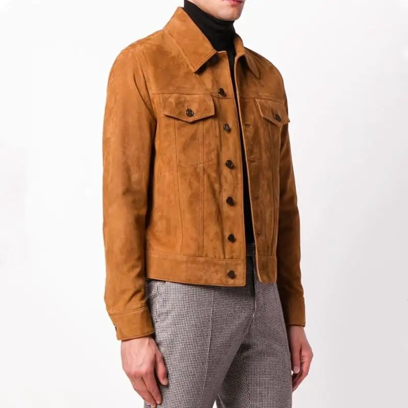 New Fashion 2023 Men\'s Jacket Genuine Suede Cow Leather Coat for Male Autumn Winter Fall Clothing Plus Sized XXXL 3XL