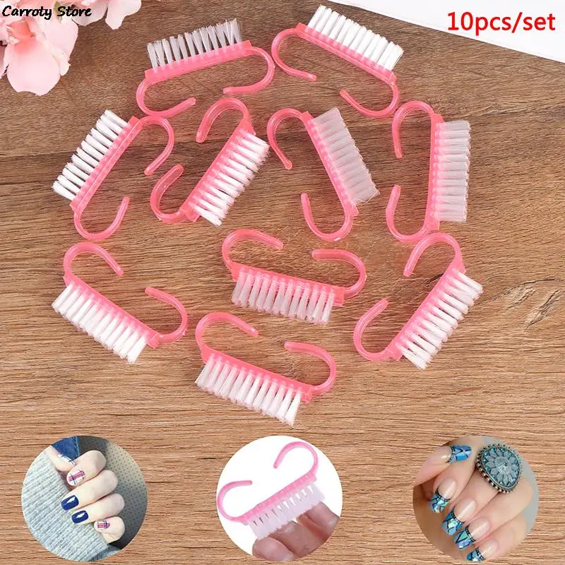 10Pcs Nail Cleaning Clean Brush Tool File Manicure Pedicure Soft Remove Dust Small Angle Clear Tools Sets