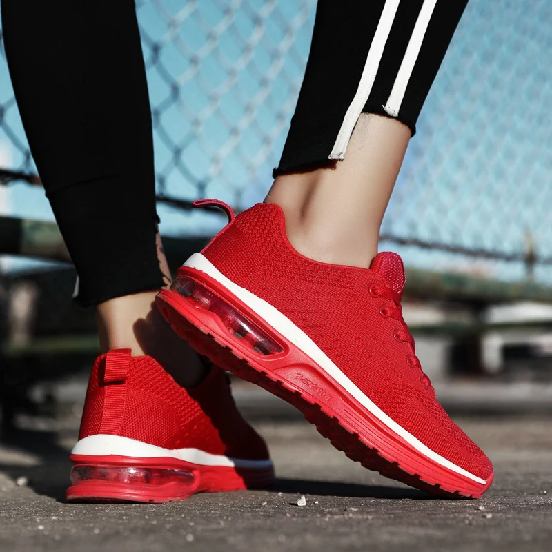 Red Air Running Sneakers for Men Women Breathable Ultra Light Large Size 47 Sports Shoes Men Outdoor Trail Running Athletic Shoe