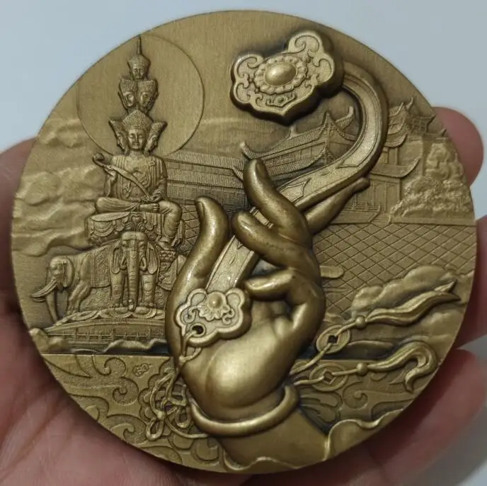 60mm Puxian Bodhisattva Emeishan bronze seal 2015