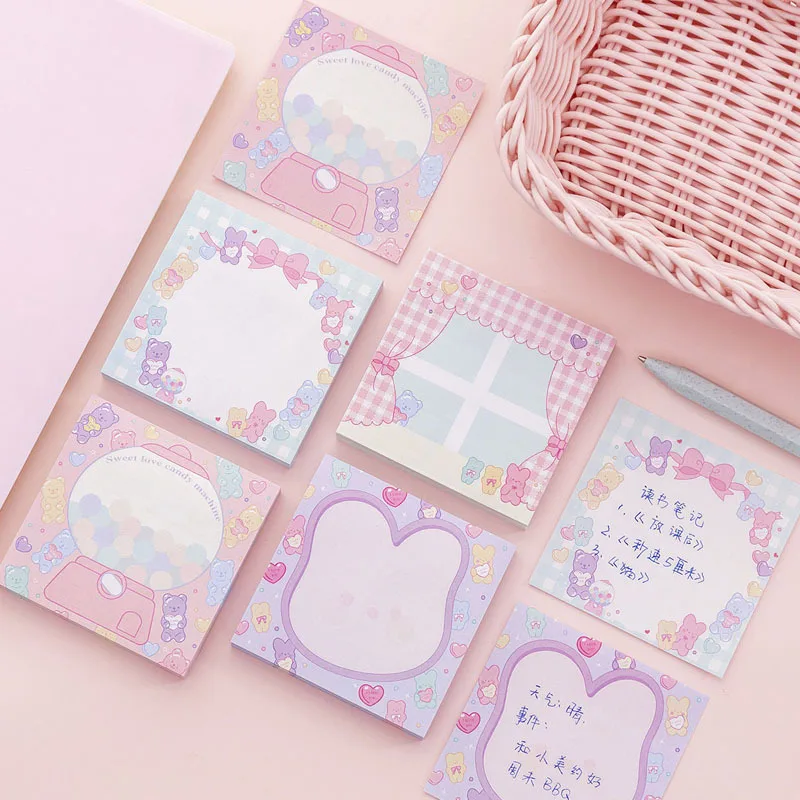 8 Pcs Pink Girl Sweet Candy Candy Sticker Student Messag Creativee 7.2cm Sticker Paper Cute Stationary Office Decoration