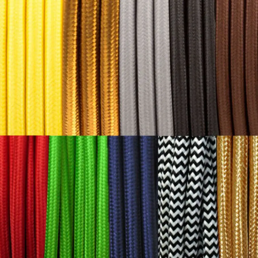 2-rdzeniowy pleciony kabel materiałowy Miękka listwa Sypialnia Salon DIY Linia świetlna Flex Przewód lampy oświetleniowej
