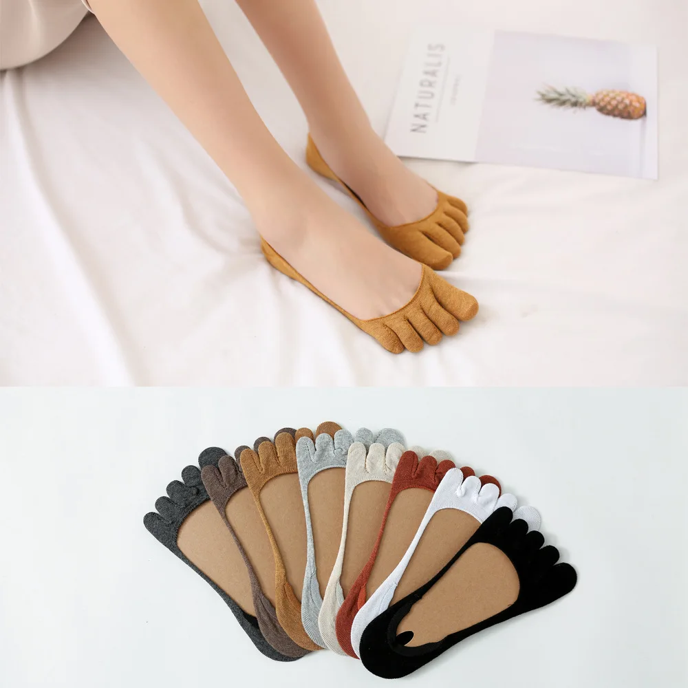 

DOIAESKV Women Toe Socks Slippers Summer Autumn Fashion Short Socks Women's Cotton Boat Socks Female Five Finger Socks