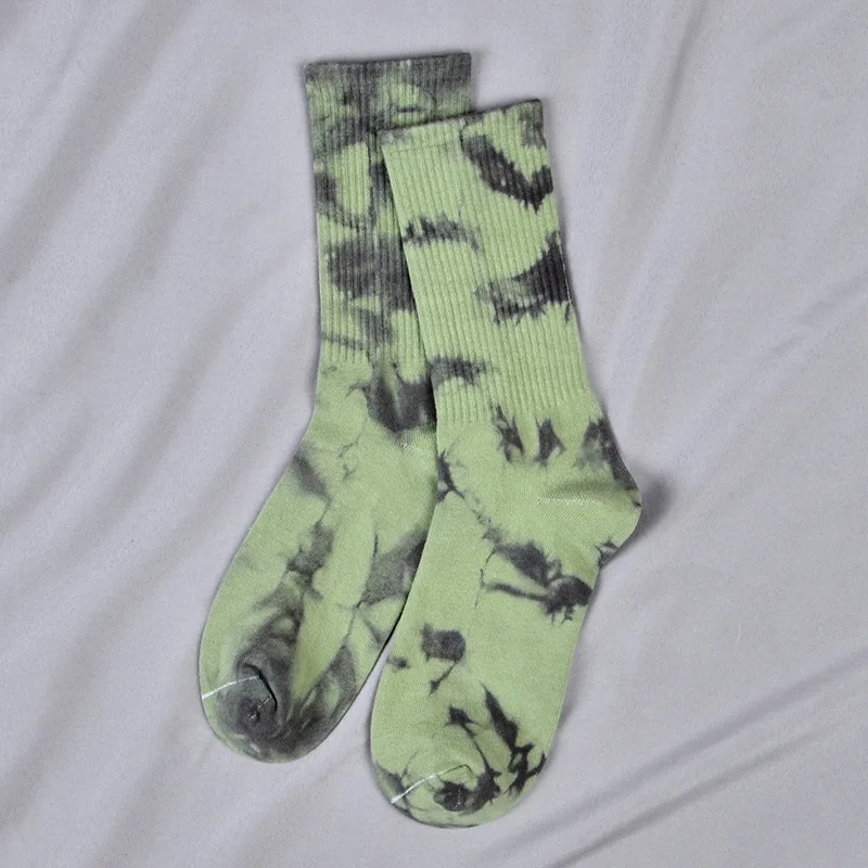 Calcetines Tie-dye para hombre y mujer, medias de tubo largo para monopatín europeo y americano, primavera y otoño