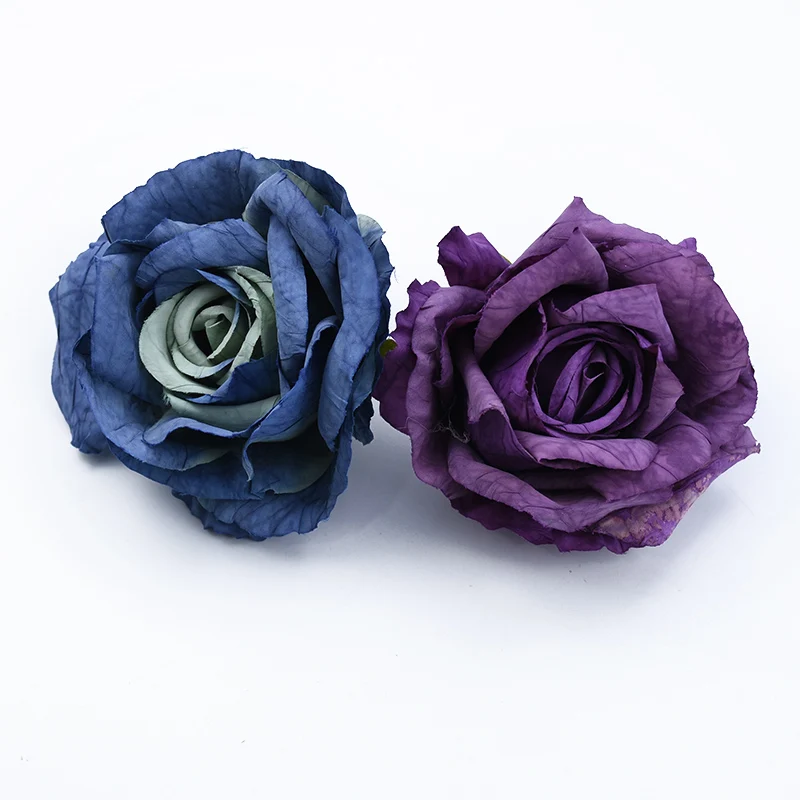 2PCS Retro Roses Head Wedding Decorative Flowers Wall Christmas Decorations for Home Scrapbooking Artificial Flowers Wholesale image 6