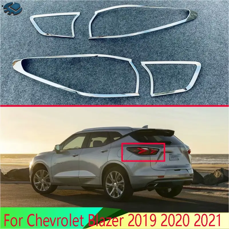

For Chevrolet Blazer 2019 2020 Car Accessories ABS Chrome Trim Tail Light Rear Back Frame Lamp Cover molding