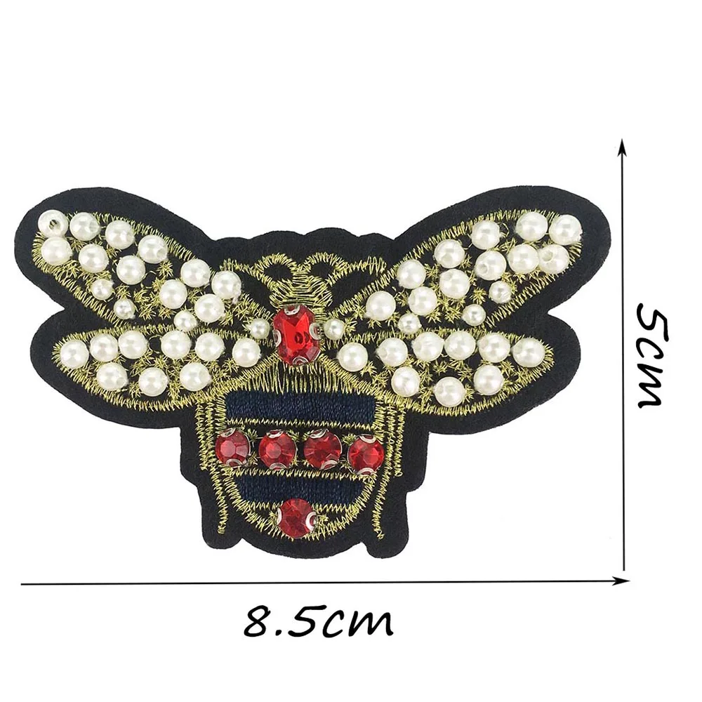 1piece Large Heart Shape Rhinestone Beaded Patches Handmade Clothes Decorated Applique Patches for DIY Clothes Bag Wedding CZ115