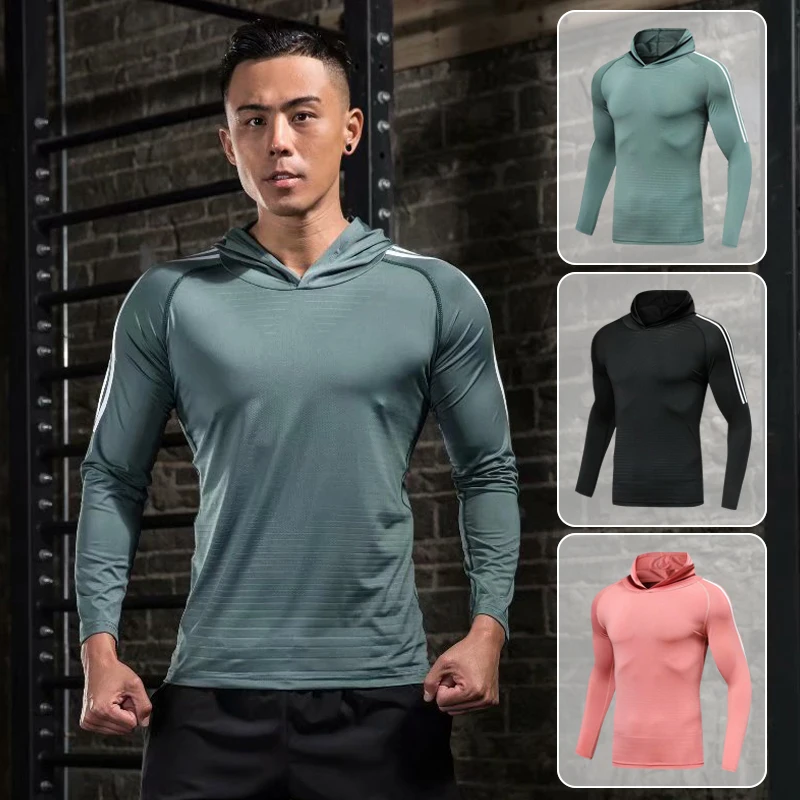 Men Long Sleeve T-Shirt Gym Fitness Compression Sports Clothing Basketball Football Cycling Running Sportswear Tight Sweatshirt