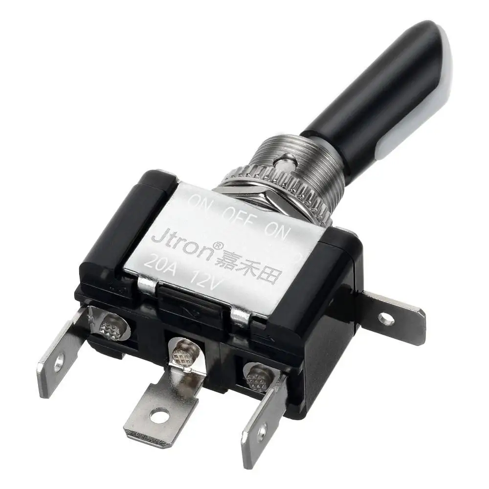 Jtron-青ledトグルスイッチ,オン/オフボタン,12v,20a,3ポジション,4p,spdt,kippschalter,schl ü sselschalter,12mm