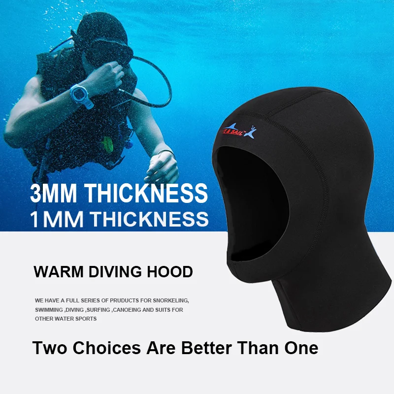 DC01H 1mm anebo 3mm neopren potápěčská čepice profesionál uniex plavání čepice zima cold-proof wetsuits hlava obal potápěčská helma