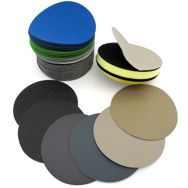 5/10/15 Viên Ẩm Ướt Và Khô Chà Nhám Đĩa 4 ''Inch 100Mm Móc & Vòng Lặp Giấy Nhám Nhám Miếng Lót dành Cho Xe Ô Tô Kim Loại Gỗ Mài Và Đánh Bóng