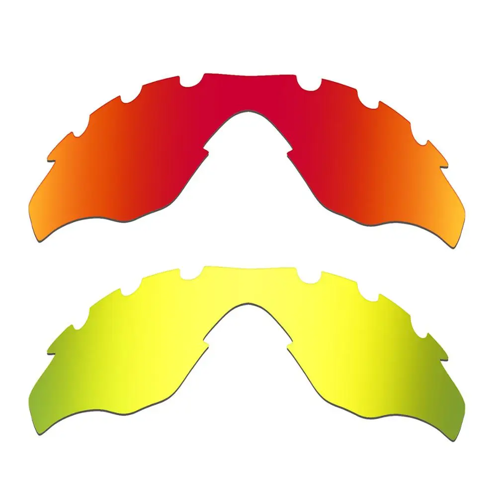 

HKUCO For M2-Vented Sunglasses Replacement Polarized Lenses 2 Pairs - Red & Gold