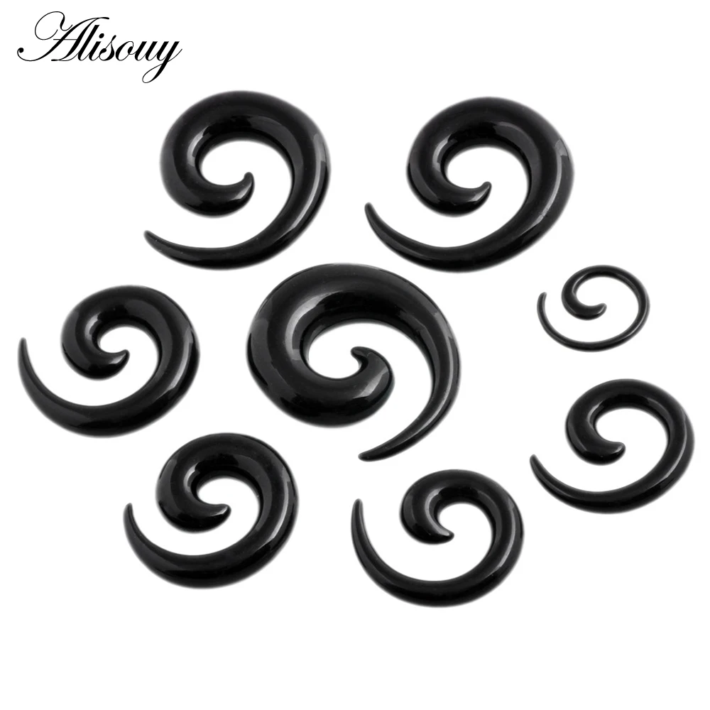 Acrylic Spiral Taper Flesh Tunnel Ear Stretcher Expander Stretching Plug Snail