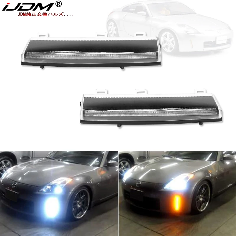 

iJDM White & Amber Switchback LED For 2006-2009 Nissan 350z LCI Daytime Running Lights & turn signal light Front Bumper led