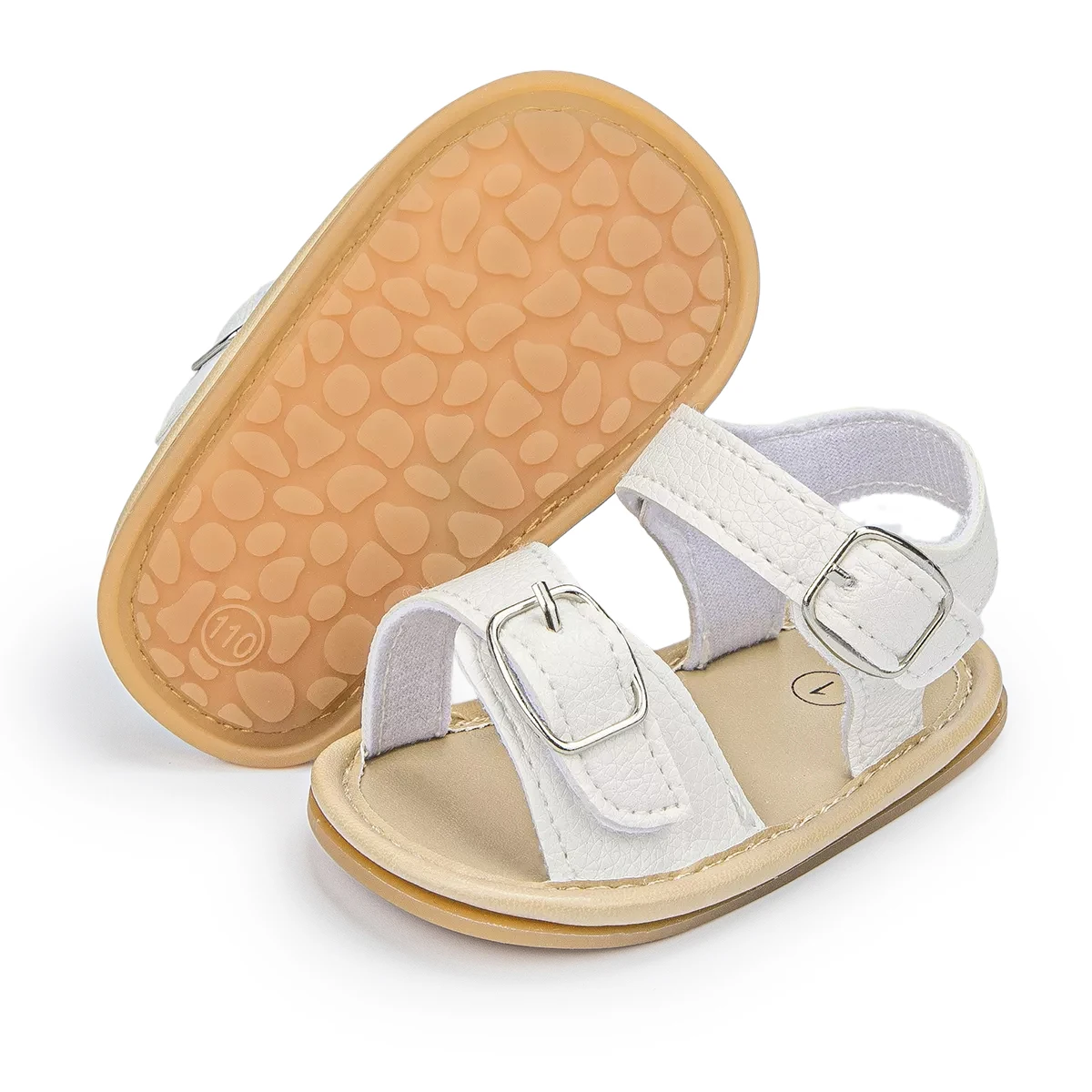 Zapatos de verano antideslizantes para bebés, Sandalias planas suaves para niños y niñas recién nacidos, zapatos transpirables de cuero PU para