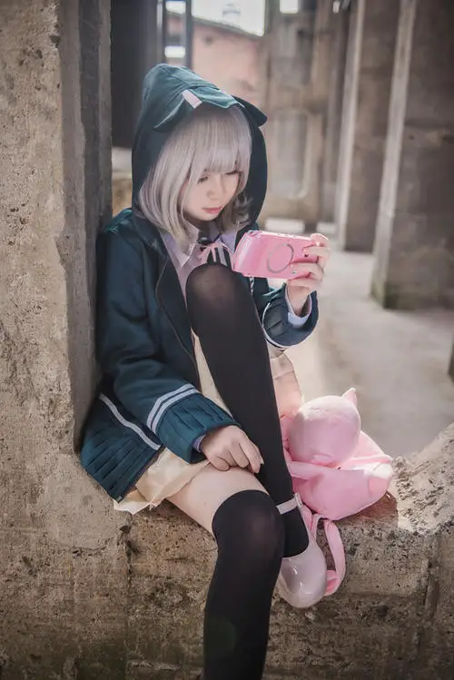 

Cosplay DanganRonpa Chiaki Nanami Cosplay disfraz Super Dangan Ronpa uniformes chaqueta de manga larga falda corta Loli falda