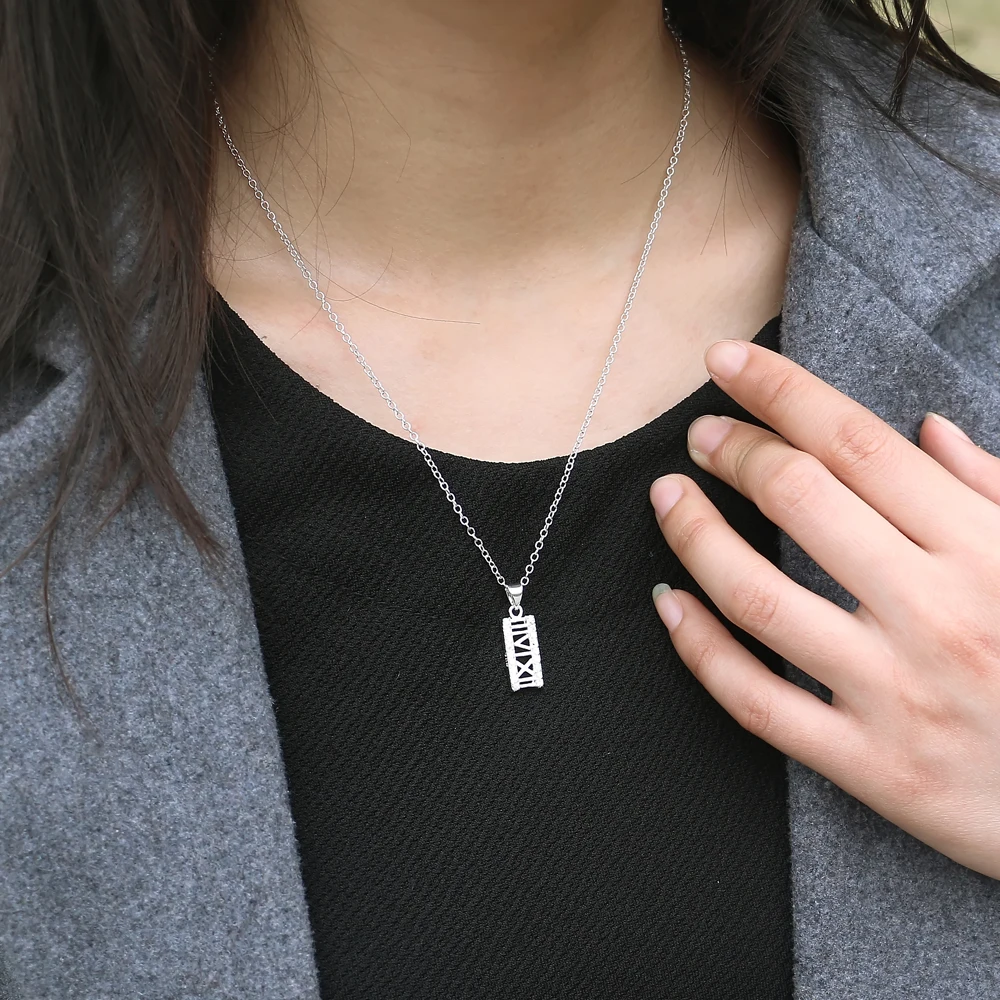 

Женское модное ожерелье из стерлингового серебра 925 пробы, римский цифровой дизайн, твердый кулон, очаровательная цепочка на ключицу, ювелирные изделия