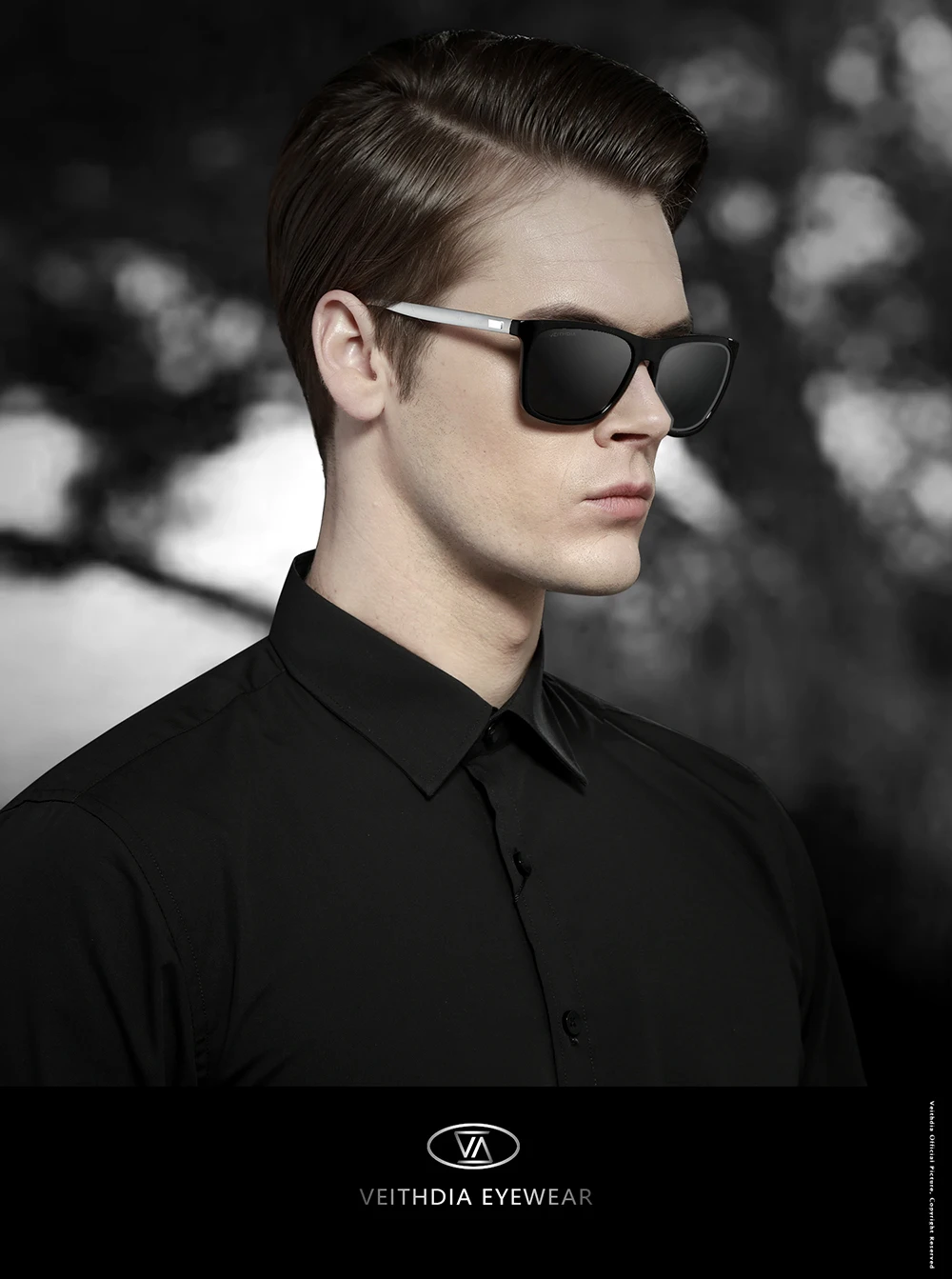 VEITHDIA Markensonnenbrille Unisex Retro Aluminium+TR90 Sonnenbrille Polarisierte Gläser Vintage Brillen Sonnenbrille für Männer/Frauen 6108 – Detail 9