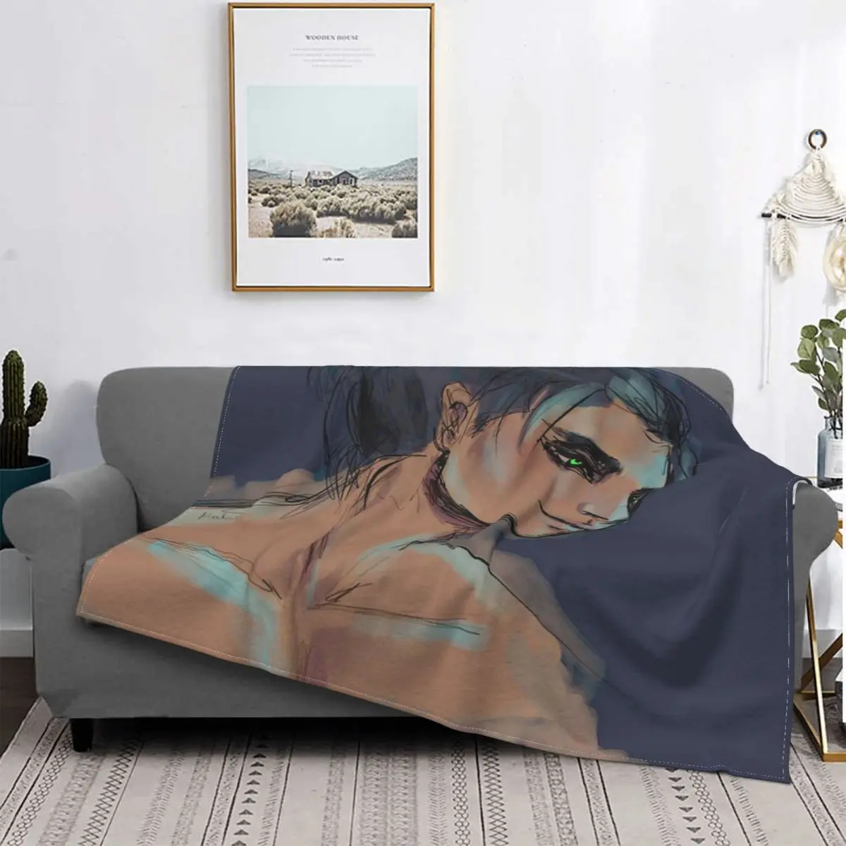 

Funda de cama a cuadros, coberde cama, manta double, color синий, Eren