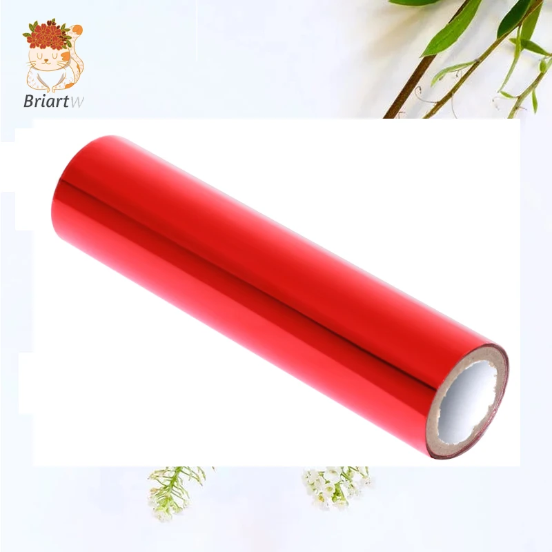 Briartw Red 5 Meters x 1 Roll Heat Activated foil Hot Foil Rolls Hot Stamping Foil Paper Holographic Heat Transfer DIY Crafts