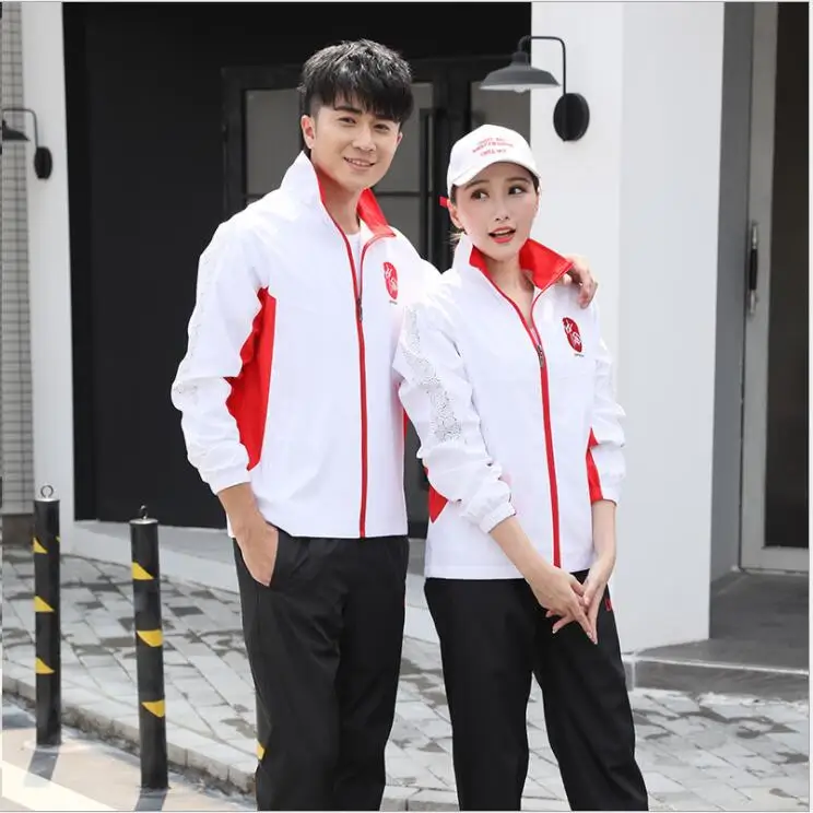 Mùa Xuân Sportwear Trò Chơi Nhóm Xuất Hiện May Dành Cho Nam Và Nữ Sinh Viên Trung Quốc Quốc Gia Thể Thao Dài Tay Đồng Nhất