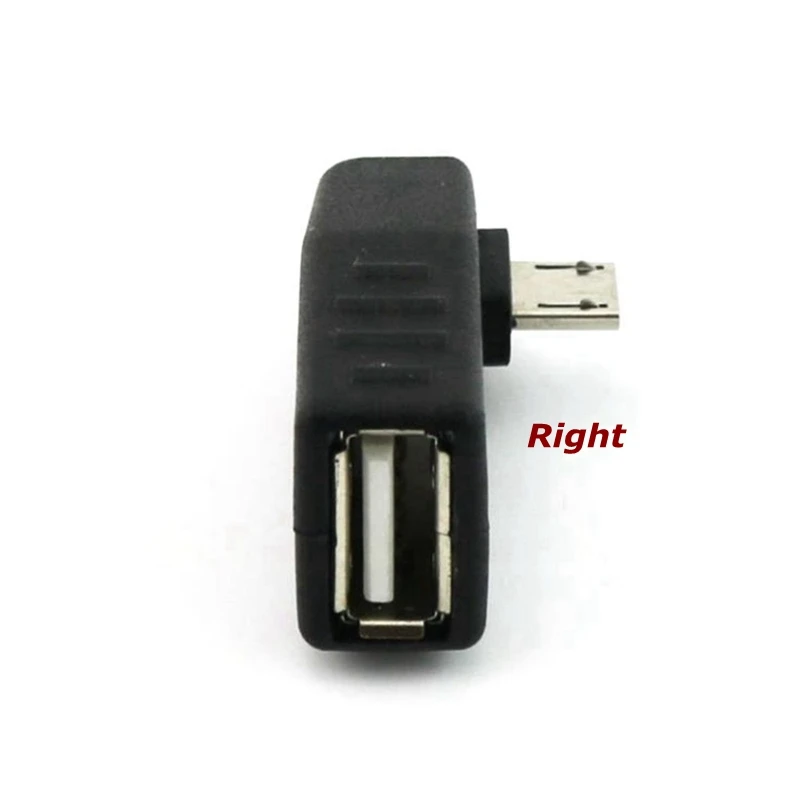 Micro USB 5-pin męski na USB żeńskie 90 stopni kąt złącze synchronizacji danych adapter OTG dla samochodów MP4 telefonu komórkowego U disk