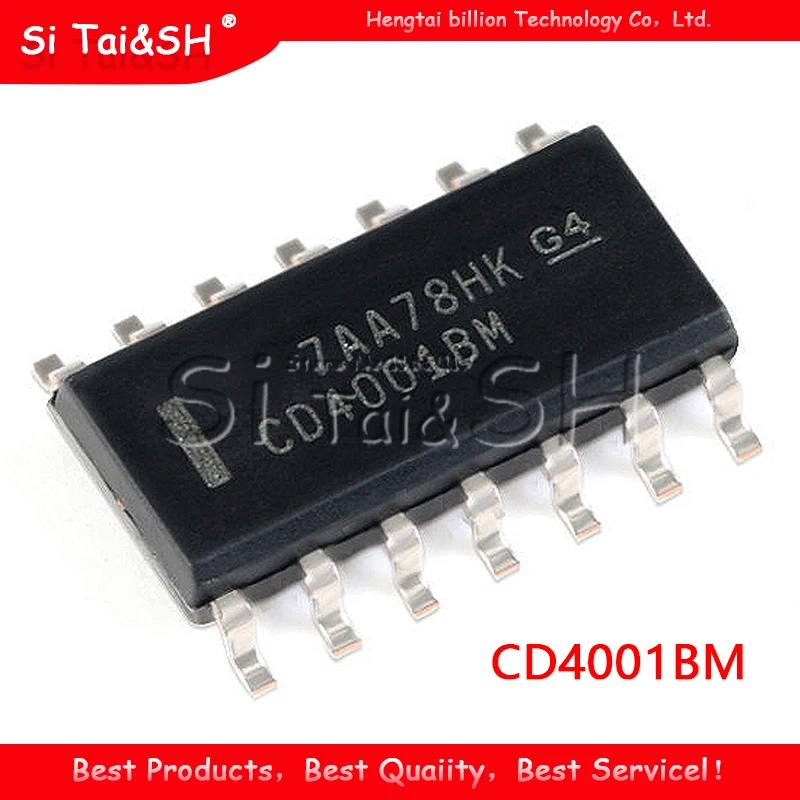 10pcs   CD4001BM CD4001 HEF4001BT HEF4001 SOP-14 With each other Logic Gates CMOS Quad 2-In new original