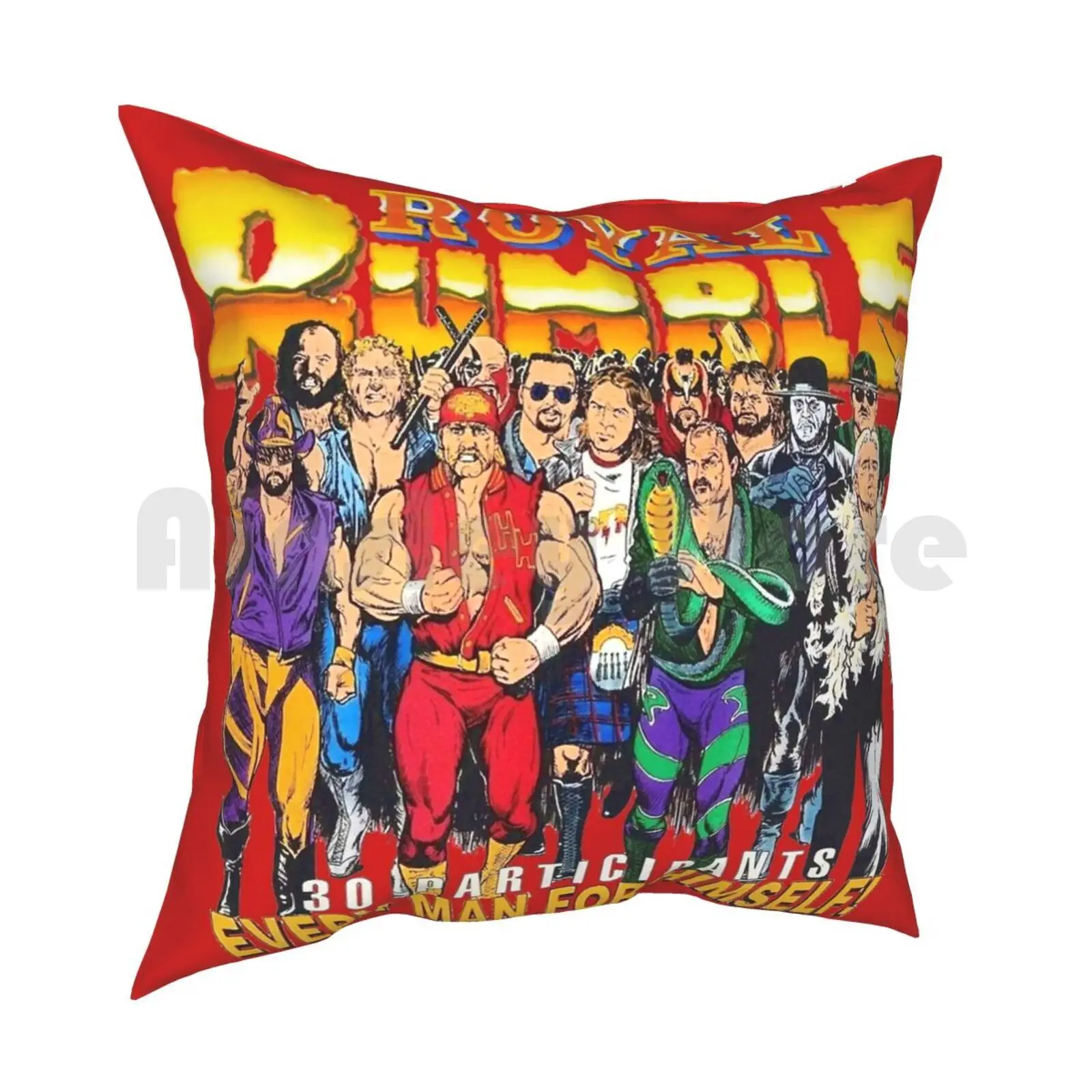 1992 Rumble! Pillow Case Printed Home Soft Throw Pillow Wwf Wrestling 90S Retro Old School Vintage Classic Rumble Tv