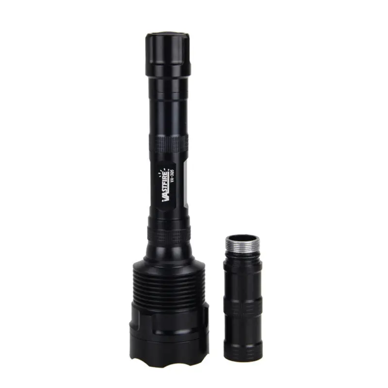 Tactical Red Beam Flashlight 3x R5 LED Torch Powerful Night Hunting Light with Rifle Scope Mount Power by 3*18650 Battery