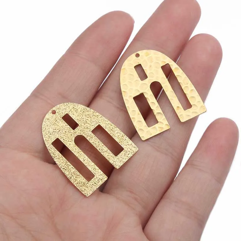 

20pcs Brass Hollow Geometry Charm Hammered U Shaped Earrings Charms Pendant For DIY Jewelry Findings Making Wholesale Supplies