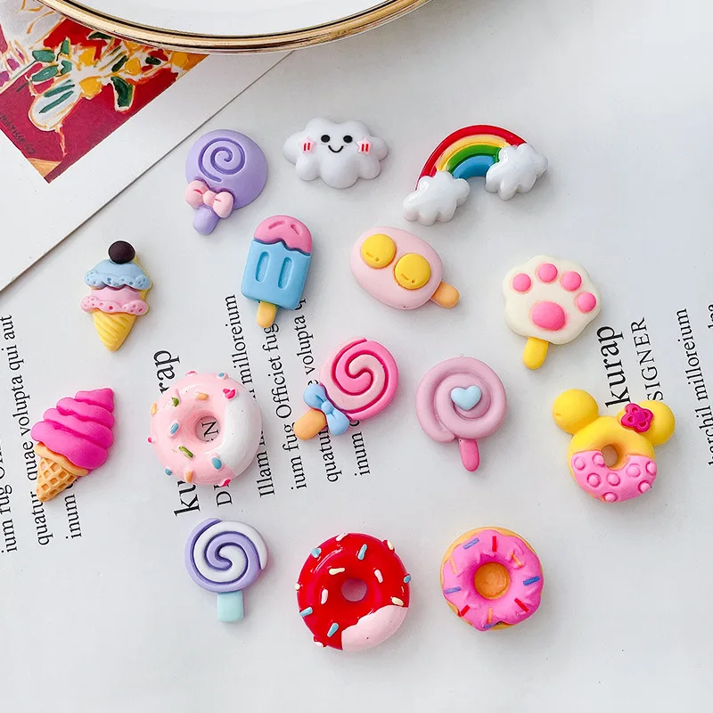 Cute Cartoon Animal Resin Miniature Figurines DIY Hair Jewelry Craft Phone Shell Patch Arts Materials Water Bottle Accessories