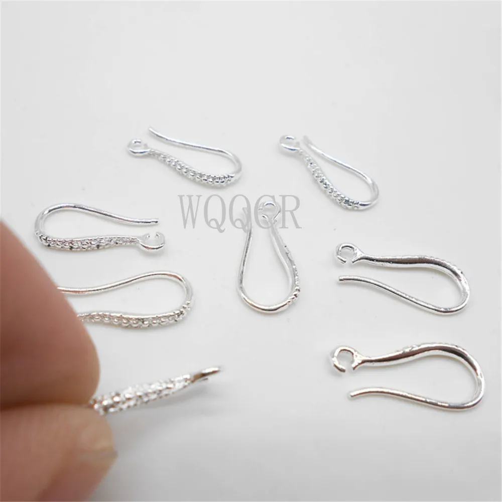 16X8MM Women's Earring Making Accessories 100 Pieces of Exquisite Matte Surface 925 Sterling Silver High-end Ear Hook