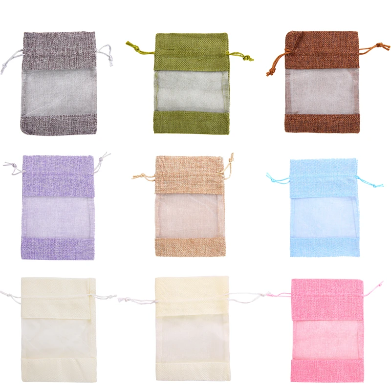 Pouch Drawstring Burlap Christmas Window Jewelry Drawstring Gift Linen Bundle Pocket Jute Sack Candy Gift Storage Food Bag