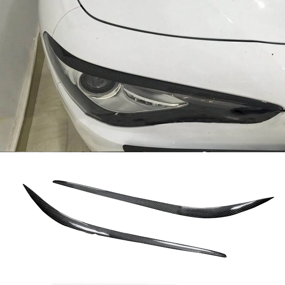 Carbon Fiber Front Headlamp Eyebrow Headlight Eyelids for Alfa Romeo Giulia Quadrifoglio Sedan 2015-2018 Car Styling