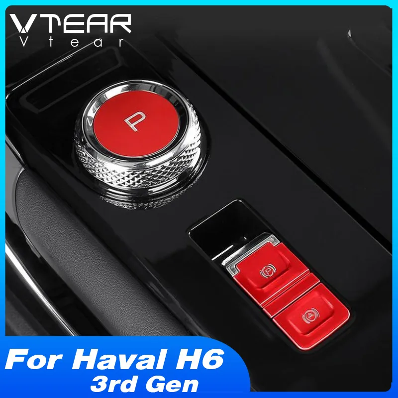 Vtear-cubierta embellecedora de botón Interior, pegatinas de protección decorativas de acero inoxidable, accesorios interiores de estilo de coche para Haval H6 2023